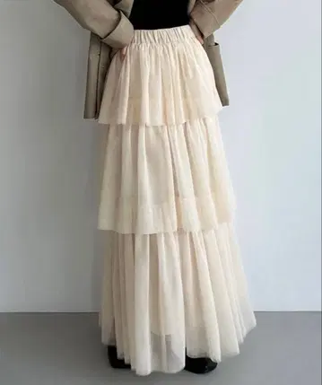 [ 새상품 ] 튤 캉캉 스커트 아이보리 callautia