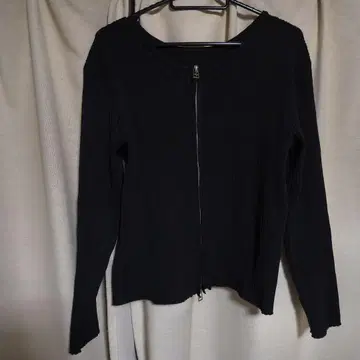 로리즈팜 리브 풀 집업 스웨터 M (블랙)