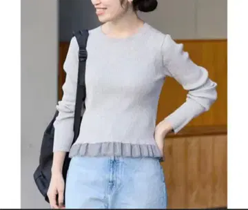 새상품급 IENA 밑단 프릴 풀오버 그레이