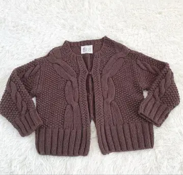 IENA RELAN RELAN 케이블 니트 가디건 브라운