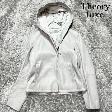 띠어리 럭스 후디드 지그 플럼 가죽 자켓 XXS 상당 새상품급