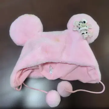 미니 팬캡 핑크 귀달린 핑크 모자 디즈니