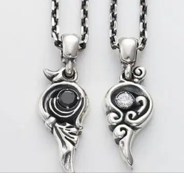 시크릿 하트 +큐빅 페어 목걸이