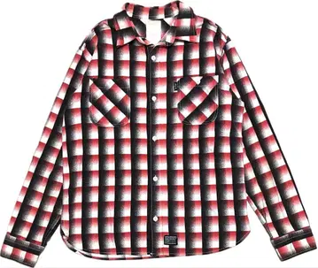 cootie 그라데이션 번짐 체크 코튼 긴팔 셔츠