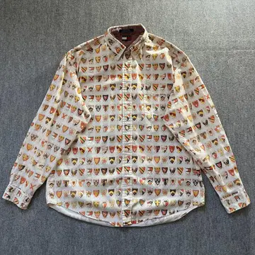 TOMMY HILFIGER 90s 헤럴딕 올 패턴 긴팔 BD 셔츠
