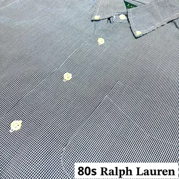 랄프 로렌 80s 셔츠 그레이 깅엄 체크 포니 없음