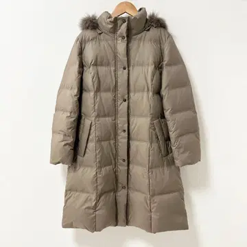 새상품급 23구 퍼 달린 다운 코트 베이지 빅 사이즈 44