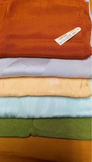 미사용 새상품 순수 실크 오비 장식 천 세트 5개