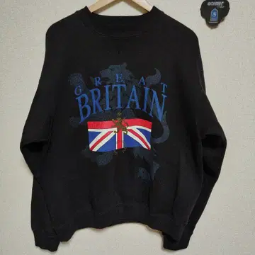 그레이트 브리튼 프린트 맨투맨 블랙 L 사이즈