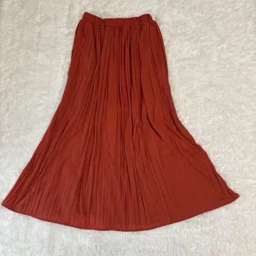 nano universe 플리츠 스커트 F 플레어 허리밴딩 레드