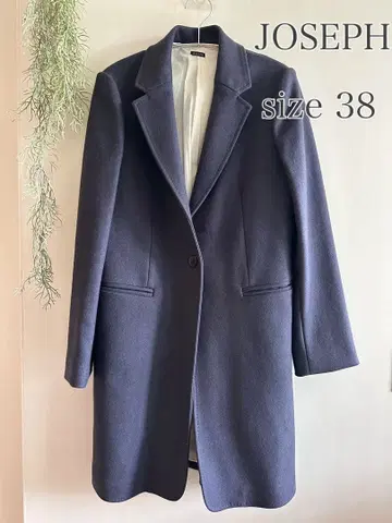 JOSEPH 체스터 코트 네이비 롱 기장 M 사이즈 울