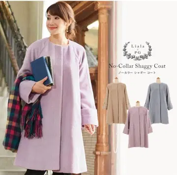 lialapg 노카라 샤기 코트 그레이