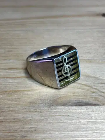 드라이 본즈 음표 실버 반지