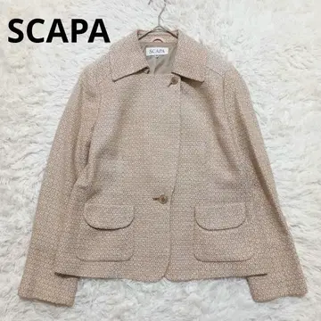 빅 사이즈 SCAPA 베이지 자켓 린넨 실크 혼방 고급 3L