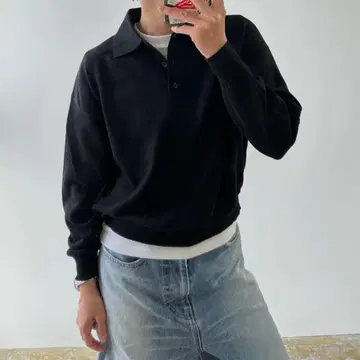 [ ok.soon ] 폴로 니트 블랙 사이즈 1