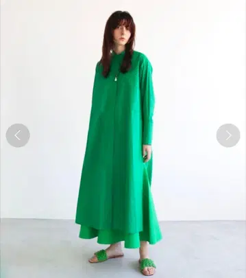 DRESSLAVE 그린 롱 기장 코트