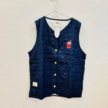 택 포함 새상품 리틀 무민 퀼팅 플리스 베스트 네이비