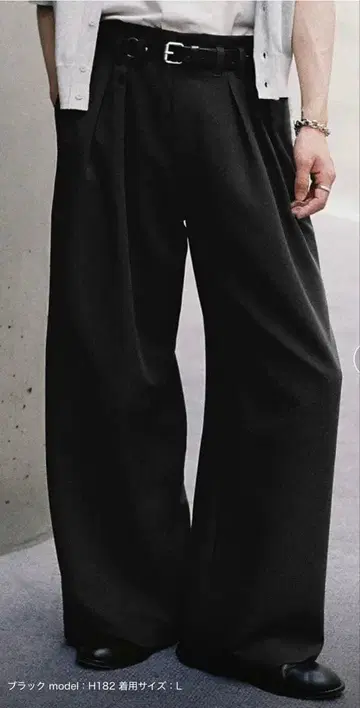 한국 스타일 인기 블랙 와이드 팬츠 슬랙스