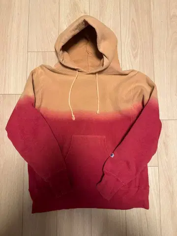 USA제 챔피온 빨간색 단독 복각 리버스 위브 후드티