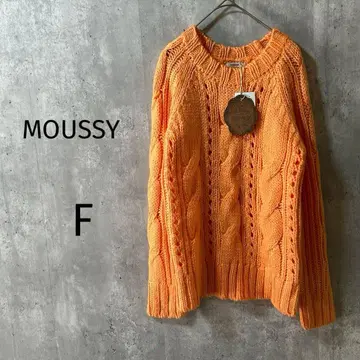 4436 [ 마우지/MOUSSY ] 풀오버 니트 긴팔 오렌지 F 스웨터
