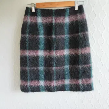 ANAYI 미디 스커트 [ 38 ] 울 고급 체크 무늬 스커트 슬림 레그