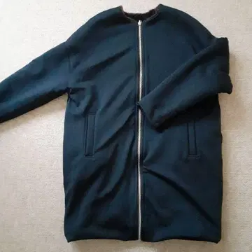 다크 그린 롱 코트 플리스 라이크