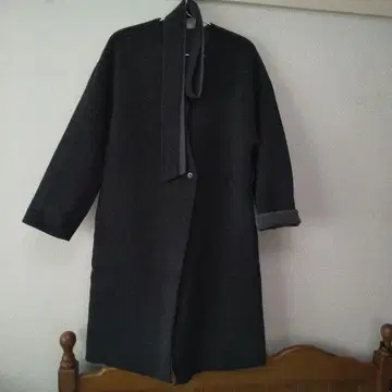 다크 그레이 롱 코트 벨트 포함