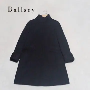 보르지 캐시미어 알파카 혼방 스탠드 카라 코트 38 블랙