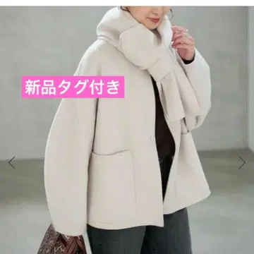 미사용 택 포함 스픽 앤 스팬 비버 스톨 포함 숏코트 38