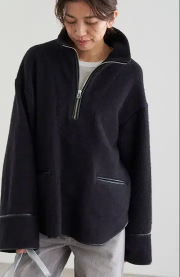 IENA 야크 네이비 플리스 하프 ZIP 풀오버 택 포함 새상품