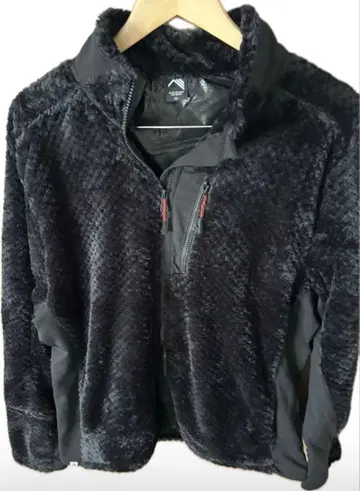 다이아 플리스 안감 알루미늄 자켓 블랙