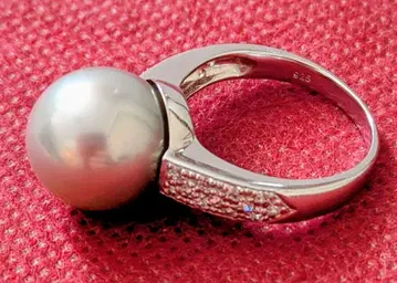 실버 925 그레이 펄 반지 14호