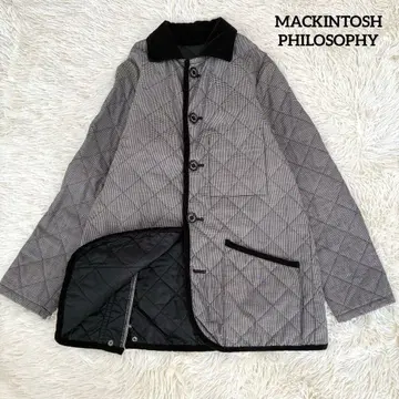 매킨토시 필로소피 퀼팅 자켓 하운드투스 L 화이트 블랙