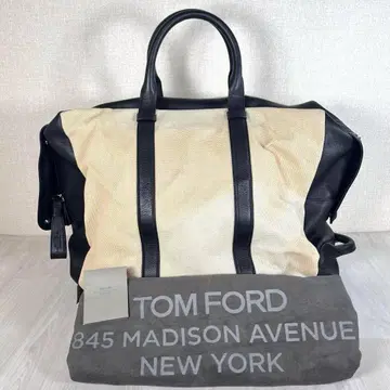 [ 고품질 ] TOM FORD/톰포드 대용량 보스턴 백 가죽 x 캔버스
