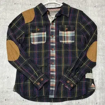 Lime inc 숄더 패치 엘보 패치 포함 플란넬 셔츠 라임 잉크