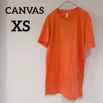새상품급 CANVAS [ XS ] 오렌지 반팔 T셔츠 심플 T셔츠 반팔