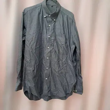 올드 유니클로 유니클로 그레이 체크 무늬 긴팔 셔츠