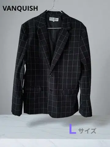뱅퀴시 테일러드 자켓 블랙 체크 무늬 L 캐주얼 새상품급