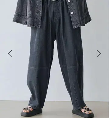 [ 새상품 ] studio CLIP 배럴 데님 팬츠 블랙 M 사이즈