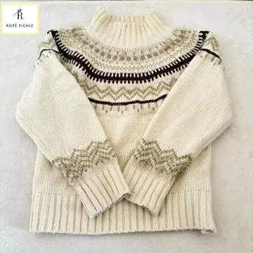 로페피크닉 긴팔 니트 스웨터 화이트 38 M 사이즈