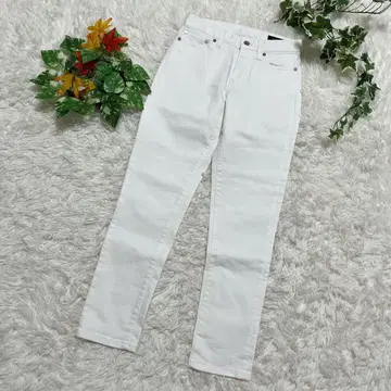 Reflect 화이트 스키니 슬림 레그 7호 깔끔한 팬츠