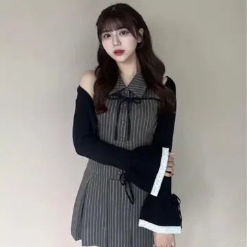 OLIVE des OLIVE 슬리브리스 셔츠 미니 원피스