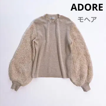 ADORE 아도어 듀오 모헤어 절개 니트 볼륨 슬리브 모헤어