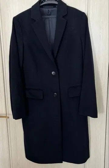 UNIQLO 캐시미어 다크 네이비 체스터 코트 S