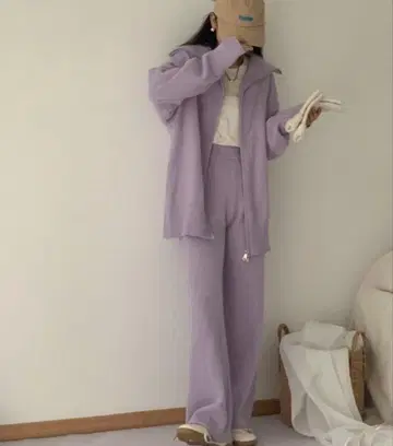 Mela [ 셋업 ] 지퍼 후드티 x 와이드 팬츠