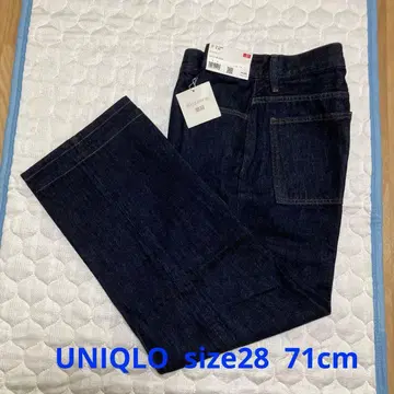 UNIQLO 인디고 블루 데님 팬츠 허리 28 새상품