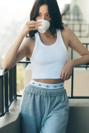 alo yoga 고데스 리브 고투 탱크탑 XS