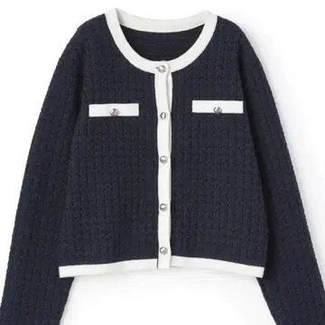 새상품 AOKI 아오키 MERY 배색 니트 자켓 네이비 M