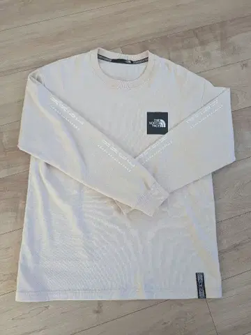 THE NORTH FACE 베이지 옅은 핑크 긴팔 티셔츠 롱T L
