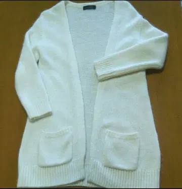 JUSGLITTY 아이보리 롱 가디건 사이즈 2